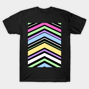 Pastel and Black Chevron Stripes T-Shirt